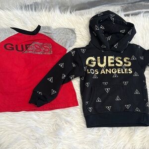 Guess Red and Black Sweatshirts & Hoodie